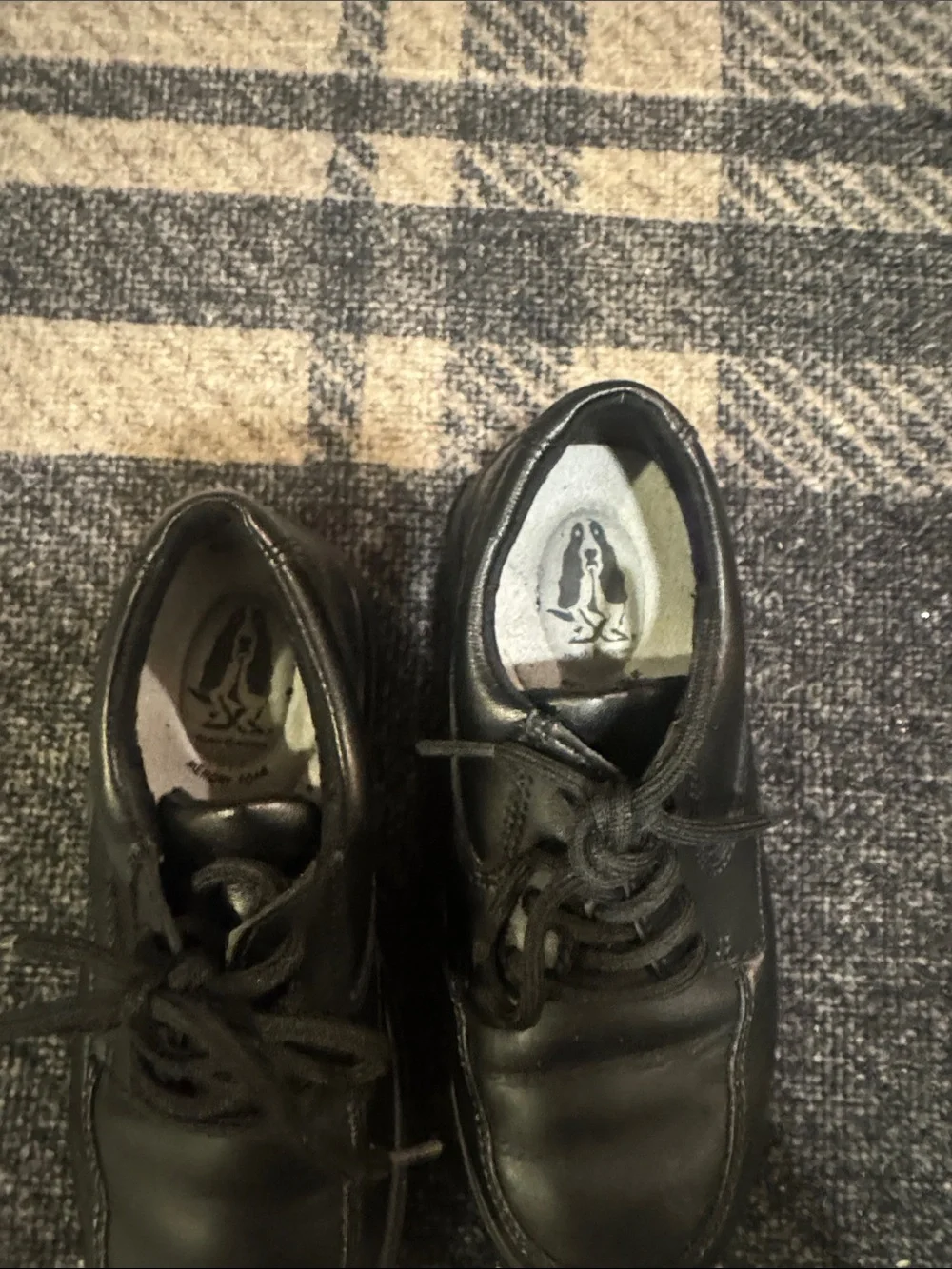 Hush Puppies boys black dress shoes size 12